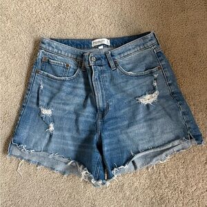 Abercrombie & Fitch Light Blue Distressed Jean Shorts